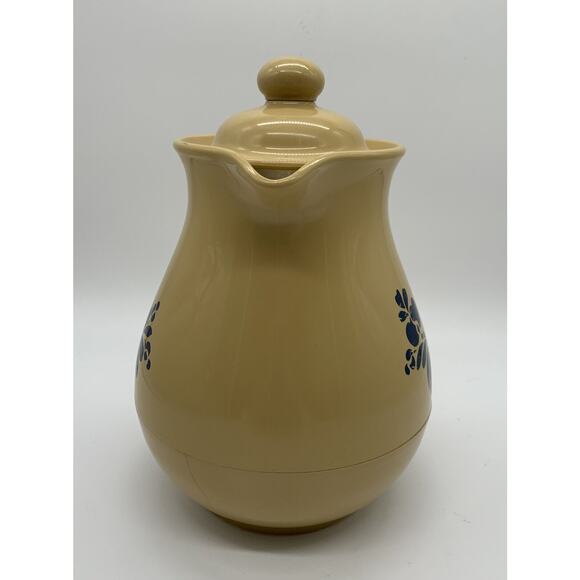 Vntg Pfaltzgraff Melamine Insulated Carafe Folk Art Blue Bird Cottage Core Read - Picture 5 of 9
